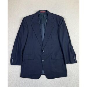 Nordstrom Classic Blazer Mens 42 Regular Blue Wool Two Button Sport Coat USA
